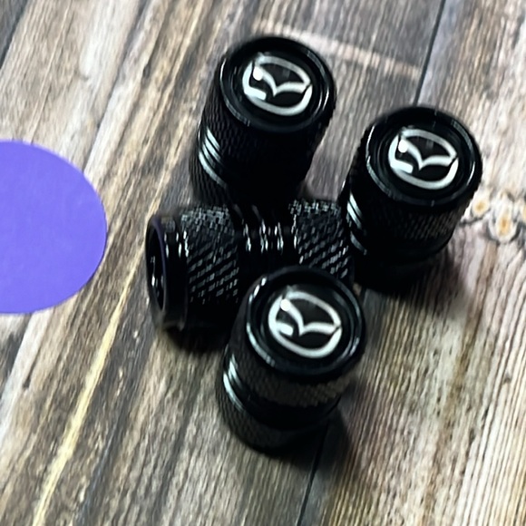 5for$10 Black Mazda Tire Stem Valve Caps Bike & Car Accessories NWT - Picture 4 of 4